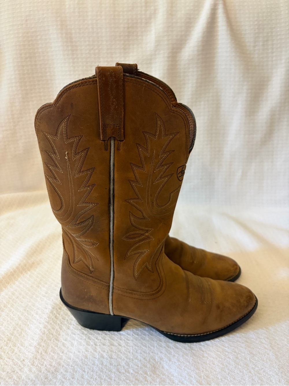 Ariat Heritage Tan/Brown Leather Western Cowboy Cowgirl Boots W 7.5B Country